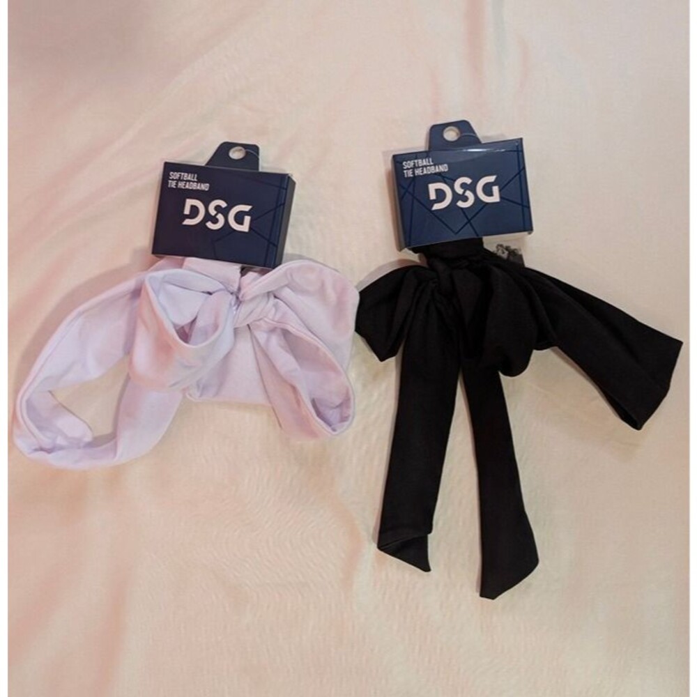 Girls DSG Softball Tie Headbands Black White 2 Pack Sports Athletics